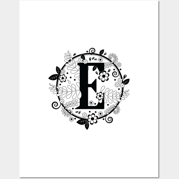 Black & White E Initial Wall Art by Mint Cloud Art Studio